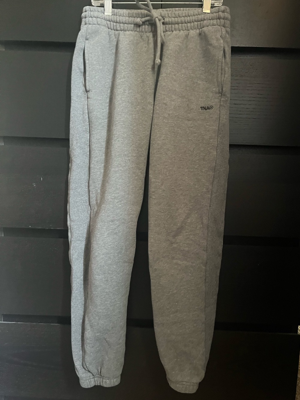 TNA Sweatfleece joggers XS gray travel Aritzia cozy lounge boyfriend fit fleece